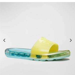 Tory Burch Clear Bubble Jelly Flat Sandals ISLAND BLUE FIREFLY size 10